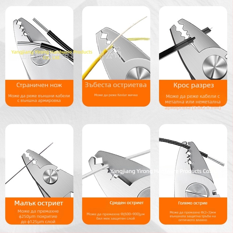 Jianpai Miller клещи за отстраняване на изолацията, шест в едно, неръждаема стомана, за влакна и мрежови кабели, тегло 0,130 кг