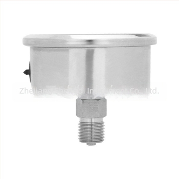 Манометър за панелен монтаж, удароустойчив корпус, неръждаема стомана, модел YN60ZBF, резба, точност 2.5, диапазон на околната температура -40 до 200 °C