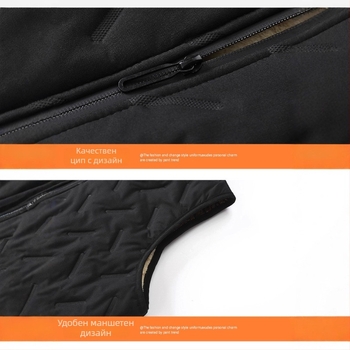 Поларена жилетка със стойка яка, цип, подплатена полиестрова тъкан, странични джобове