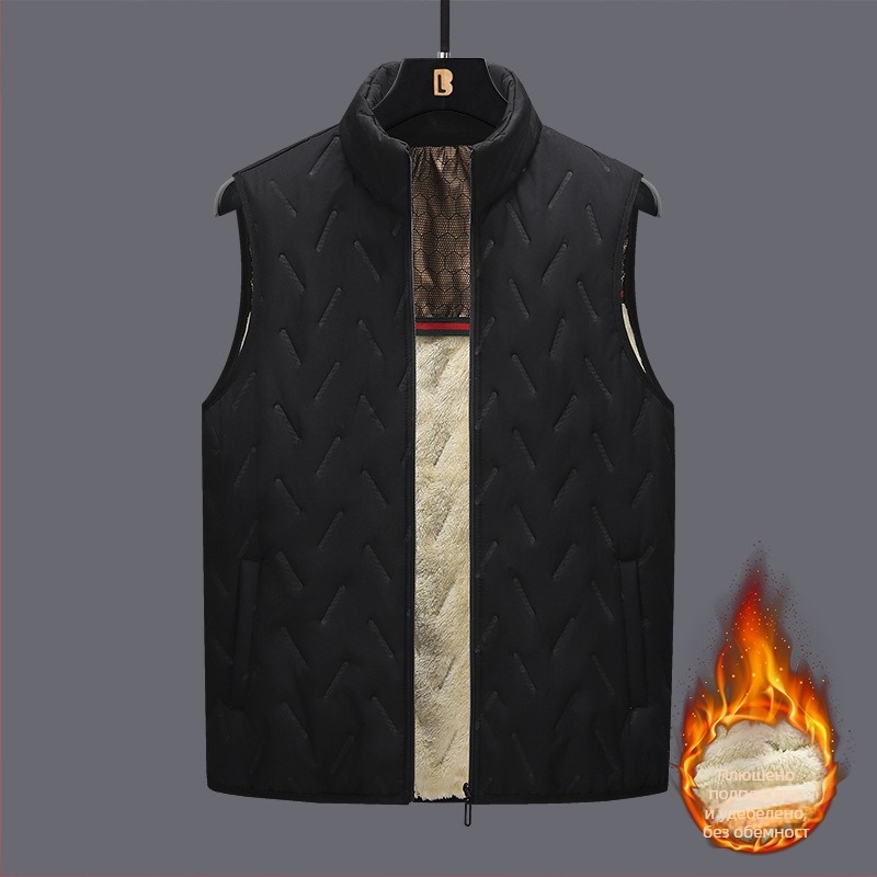 Поларена жилетка със стойка яка, цип, подплатена полиестрова тъкан, странични джобове