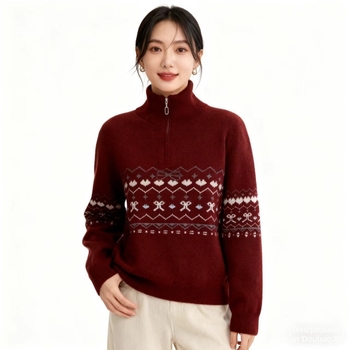 Пуловер от полиестерна материя, 95% полиестер, флорална щампа, дебел, дълъг ръкав