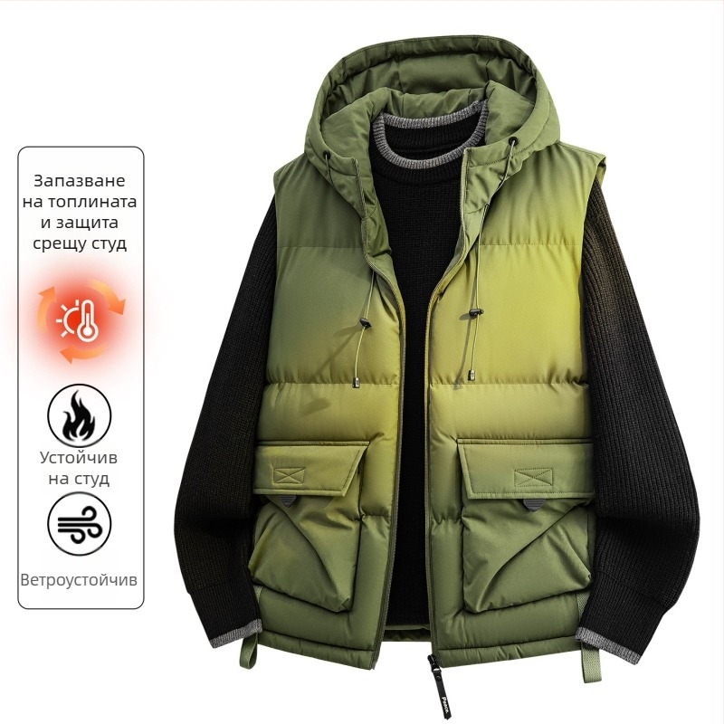 Памучено яке с качулка, корейски стил, прилепнало, пълнеж от памук; външен полиестер, подплата полиестер, странични джобове