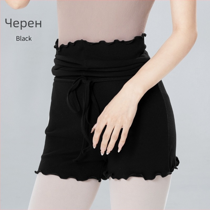 Балетно тренировъчно облекло за възрастни жени: висока талия, плетени къси панталони 3/4 дължина за балет, модерен танц и фитнес, плат вискоза 97%