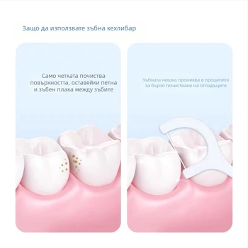 Small Bamboo зъбни конци-стикчета, еднократни, пластмасови, 50–80 бр. в пакет, семейна опаковка