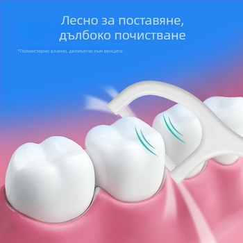 Флос пръчки – ултра-фини плоски зъбни конци, пластмасови, еднократни, 30–50 бр., 300 опаковки