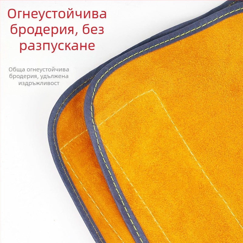 Заваръчен крачен защитник от кравешка кожа със защита срещу пръски и топлинен щит, издръжлив кожен предпазник за крак