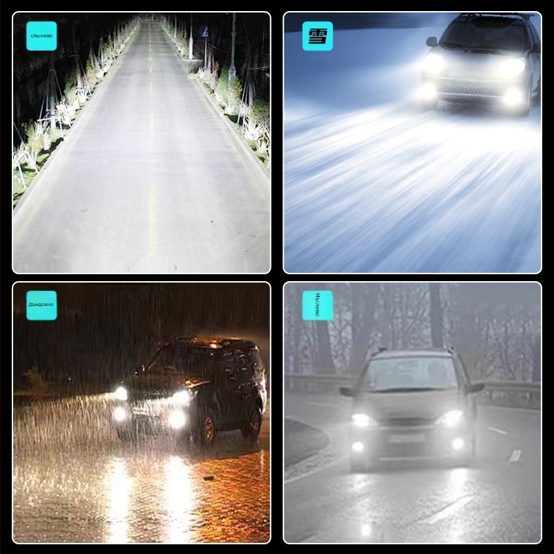 LED автомобилна фарова крушка с интегрирана леща – за висока и ниска светлина, 120W, 12000 лм, 12V, IP68, живот до 50000 ч