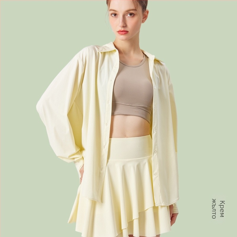 UV защита риза с дълъг ръкав Ice Silk плат, дишаща, бързосъхнеща, UPF50+