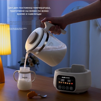 Стъклена мултифункционална здравословна кана с регулатор за бебешко мляко и затопляне на мляко, електрическа каничка за вода, 1–1.5 л, 220V, 500–1000W, управление с докосване