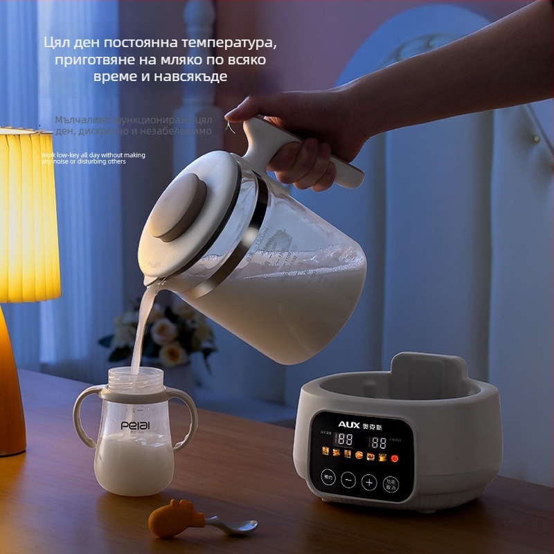 Стъклена мултифункционална здравословна кана с регулатор за бебешко мляко и затопляне на мляко, електрическа каничка за вода, 1–1.5 л, 220V, 500–1000W, управление с докосване