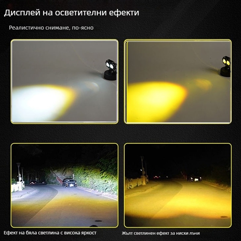 Фар за мотоциклет/електрически превозно средство с призматичен Owl Spotlight, 3D леща, авиационен алуминий, 12-80V, 1000 lm, 14W