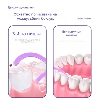 Флос за зъби Jian — плодово-ароматизиран, пластмасов, за еднократно ползване, опаковка 30–50 броя