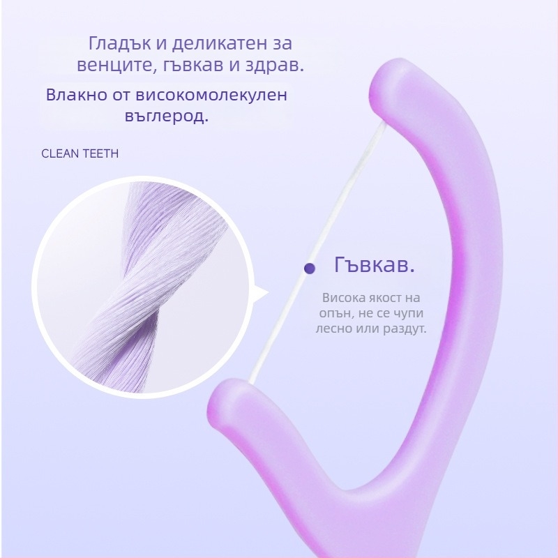 Флос за зъби Jian — плодово-ароматизиран, пластмасов, за еднократно ползване, опаковка 30–50 броя