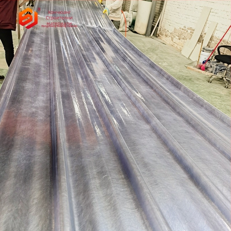 FRP прозрачен покривен скайлайт плоча, 840‑тип, поликарбонатна слънчева плоча, марка Hongchuang