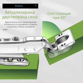 Хидравлична панта за гардероб с демпфиране, 304 неръждаема стомана, модел 304A, фина полировка, модерен стил