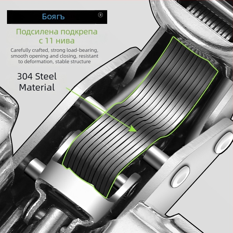 Хидравлична панта за гардероб с демпфиране, 304 неръждаема стомана, модел 304A, фина полировка, модерен стил