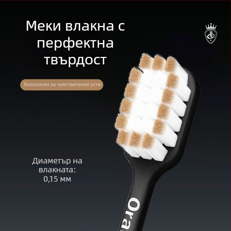 Oralgos ръчна четка за зъби DB-XA007, пакет от две, меки влакна, широка глава, защита на венците, неплъзгаща се дръжка