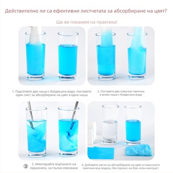 Листове за попиване на цветове при пране за предотвратяване на пренасяне на багрилото, Кутия от 25 бр. (Марка: Други)