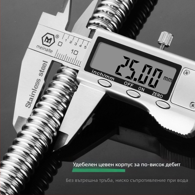 Метален воден входен маркуч за бойлер, пералня и тоалетна — 304 неръждаема стомана, навит тръбопровод, номинално налягане 1.6–2.0, -20 до 200°C, ръчна инсталация