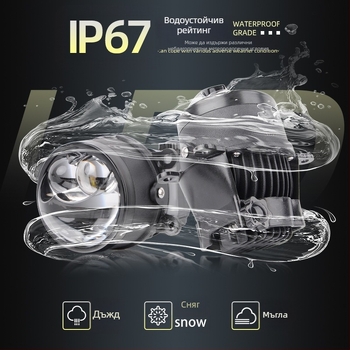 Двойна лазерна мъгла за автомобил – LED + лазер, 4800 лм, IP68, 12V, 90W