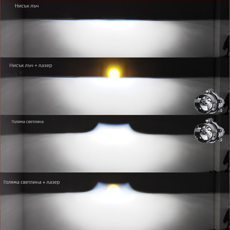 Двойна лазерна мъгла за автомобил – LED + лазер, 4800 лм, IP68, 12V, 90W
