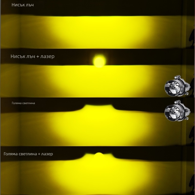 Двойна лазерна мъгла за автомобил – LED + лазер, 4800 лм, IP68, 12V, 90W