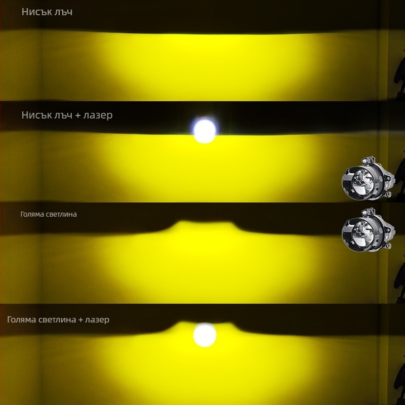 Двойна лазерна мъгла за автомобил – LED + лазер, 4800 лм, IP68, 12V, 90W