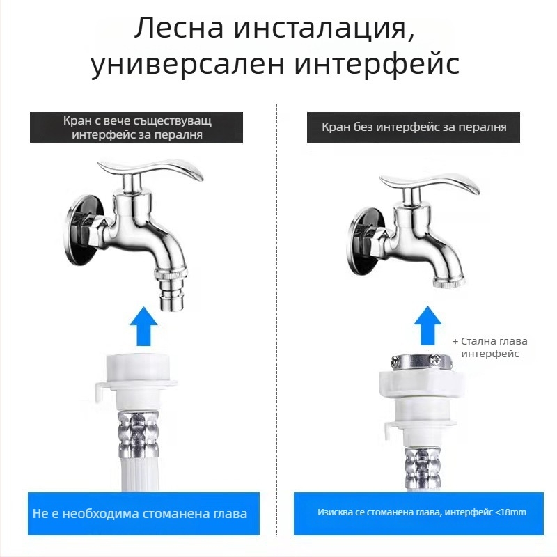 Тръба за вход на пералня, PVC, номинално налягане 6 кг, работна температура 0–30°C, резбово свързване