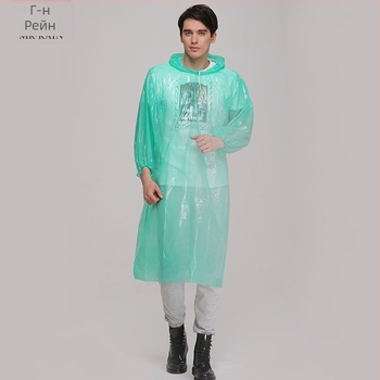 Mr. Rain прозрачен дъждовен пончо за цялото тяло, PE материал, еднократно използваем, за възрастни