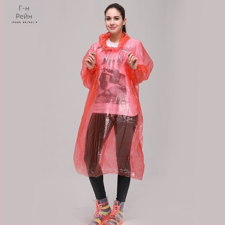 Mr. Rain прозрачен дъждовен пончо за цялото тяло, PE материал, еднократно използваем, за възрастни
