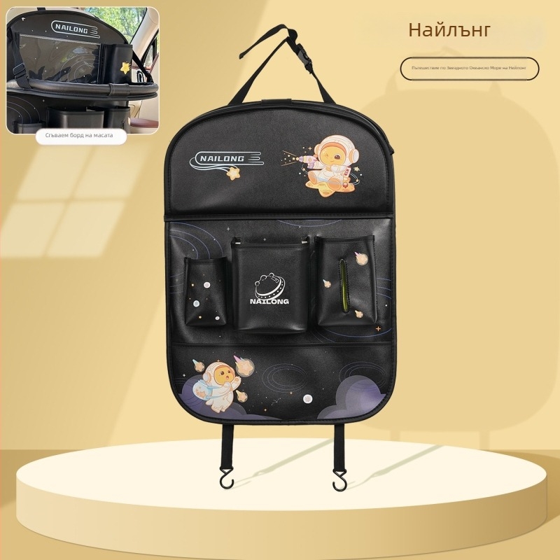 Сгъваема масичка за задната седалка на автомобил, щракващ монтаж, универсална съвместимост, Blue Rain