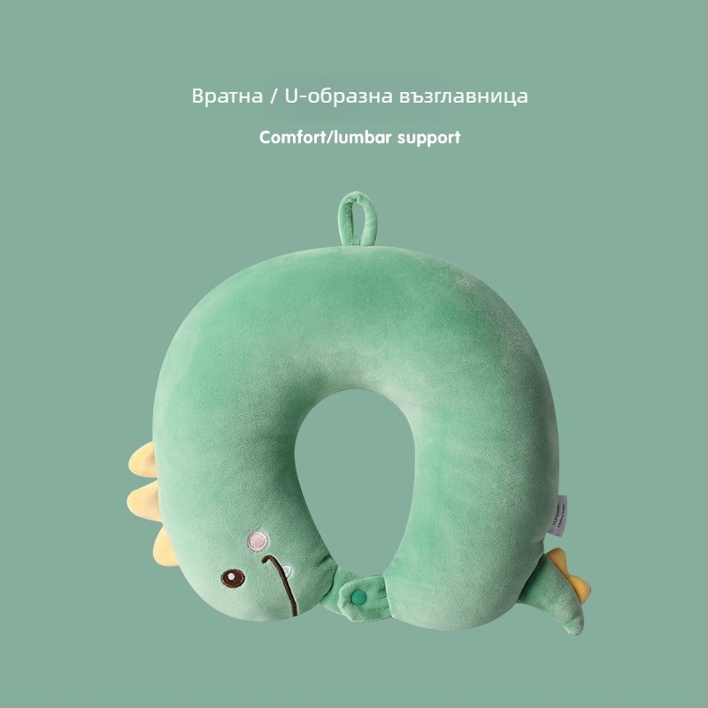 Карикатурна възглавничка за подглавник на автомобил — спандекс супер мека външна част, пълнеж PP памук, универсална съвместимост, стил карикатура, за всички сезони