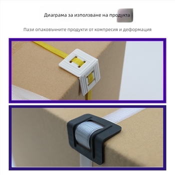 Опаковъчни ъглови предпазители от PP и противоплъзващи се закопчалки за индустриално опаковане — типове L20/L32, паперови ъглови предпазители 10 cm и 5 cm, тежък стил 50 mm