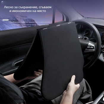 Amukeke Автомобилна сгъваема масичка за волана – универсална, въртяща се, мултифункционална, сгъваема, пластмасова, монтаж тип щракване