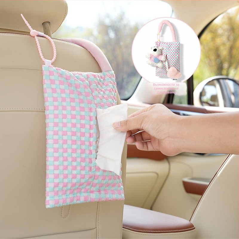 Платнена кутия за салфетки за кола, висяща, DIY дизайн, персонализирани модели