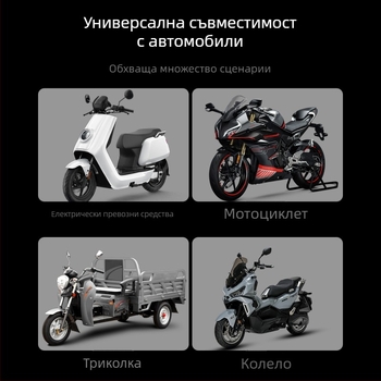 LED фар за мотоциклет H4/P15D/BA20D, 12V, алуминиев корпус, външна леща, живот 5000 ч