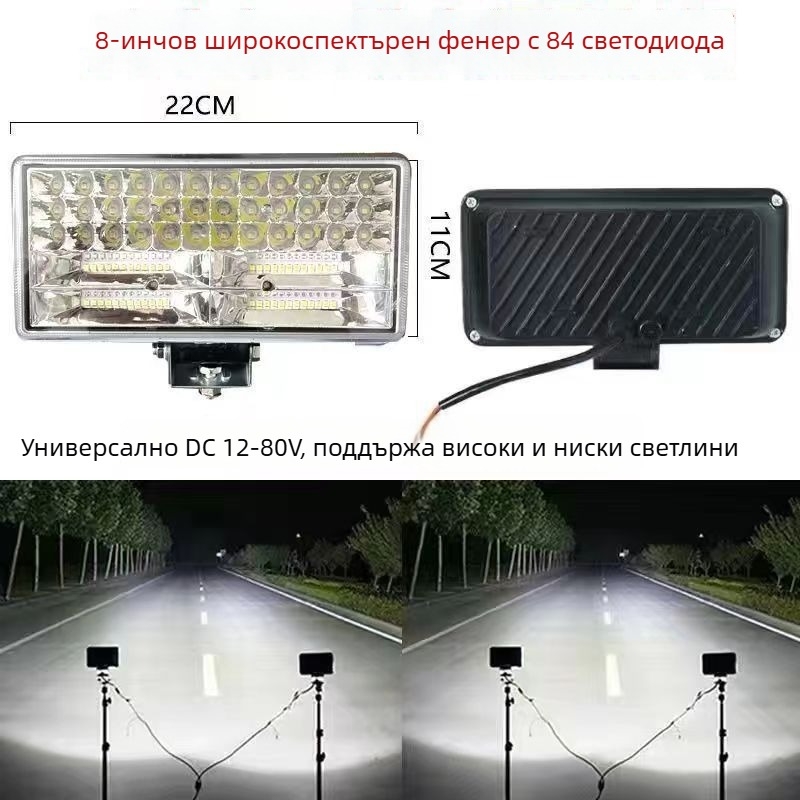 LED фар за електрически трактор и четириколесно превозно средство — 12-80V, висока яркост, далечно и близко осветление