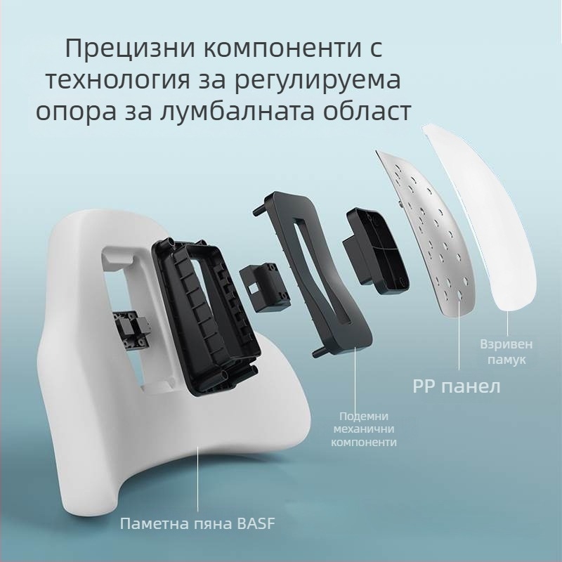 Възглавничка за поясник за автомобил с паметна пяна, регулируема опора на кръста, подходяща за кола, дом и офис, универсална съвместимост, използване през всички сезони