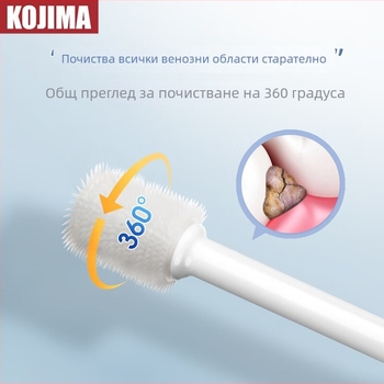 Комплект за зъбна хигиена на домашни любимци: пръстова четка и влажни кърпички за котки и кучета (антибактериално, освежава дъха, премахва петна, премахва зъбен камък)