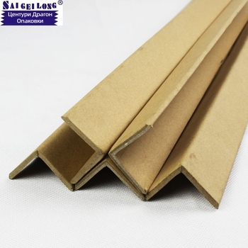 L-образен ъглов предпазител от хартия — крафт хартия, машинна обработка, печатано лого, твърд