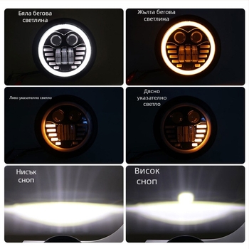 Мотоциклетен LED фар - алуминиева конструкция, 12V, водоустойчив, модел motor210, живот на светлинния източник 50 000 ч