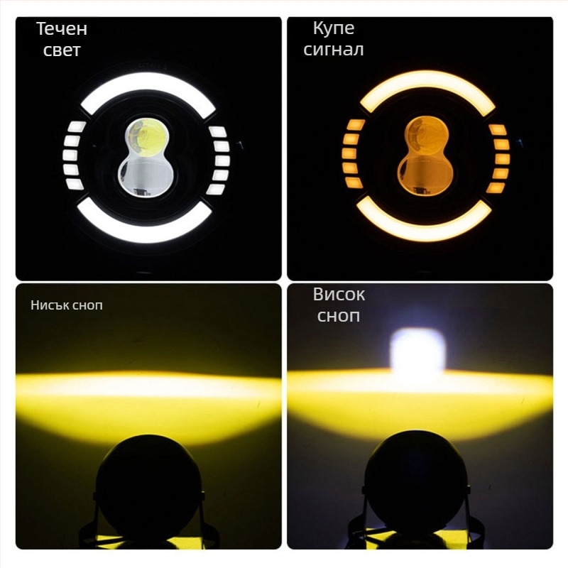 Мотоциклетен LED фар - алуминиева конструкция, 12V, водоустойчив, модел motor210, живот на светлинния източник 50 000 ч
