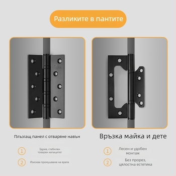 Панта за врати от 201 неръждаема стомана, плоска, без прорези, за дървени врати