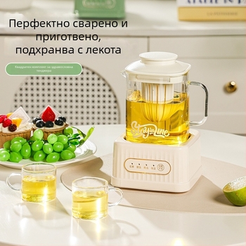 Стъклен чайник за здравословно готвене с дигитален термостат, капацитет 1–1,5 л, 220 V, 500 W, сензорно управление