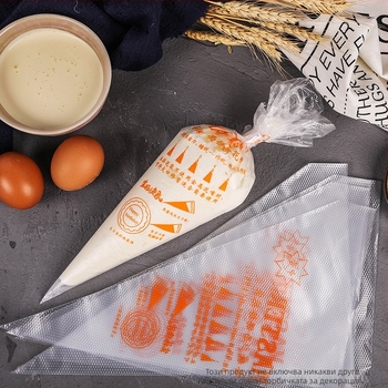 Комплект пош за украса: 50 пластмасови накрайника за крем за торти — Polyester, категория торбички за украса, стил 3 жици