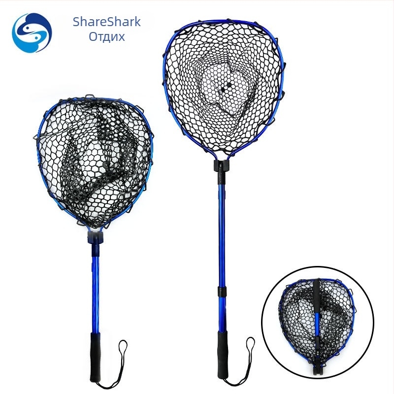 Сгъваема телескопична риболовна мрежа Shareshark със алуминиева сплав и каучукова мрежа