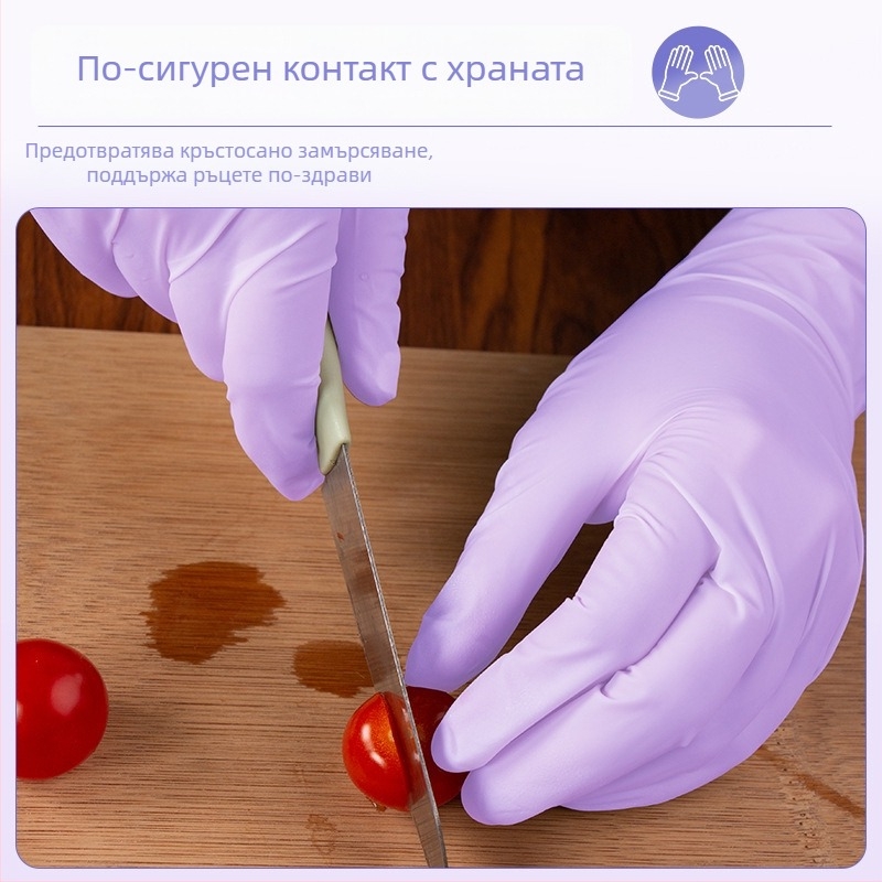 Нитрилни кухненски ръкавици — дебели, водоустойчиви, еднократни за домашно почистване