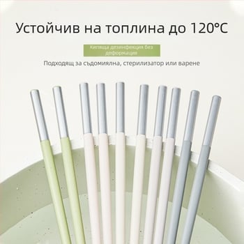 Клечки за хранене, PET материал, неплъзгащи се, термоустойчиви, 5 чифта, персонализирано лого