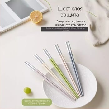 Клечки за хранене, PET материал, неплъзгащи се, термоустойчиви, 5 чифта, персонализирано лого