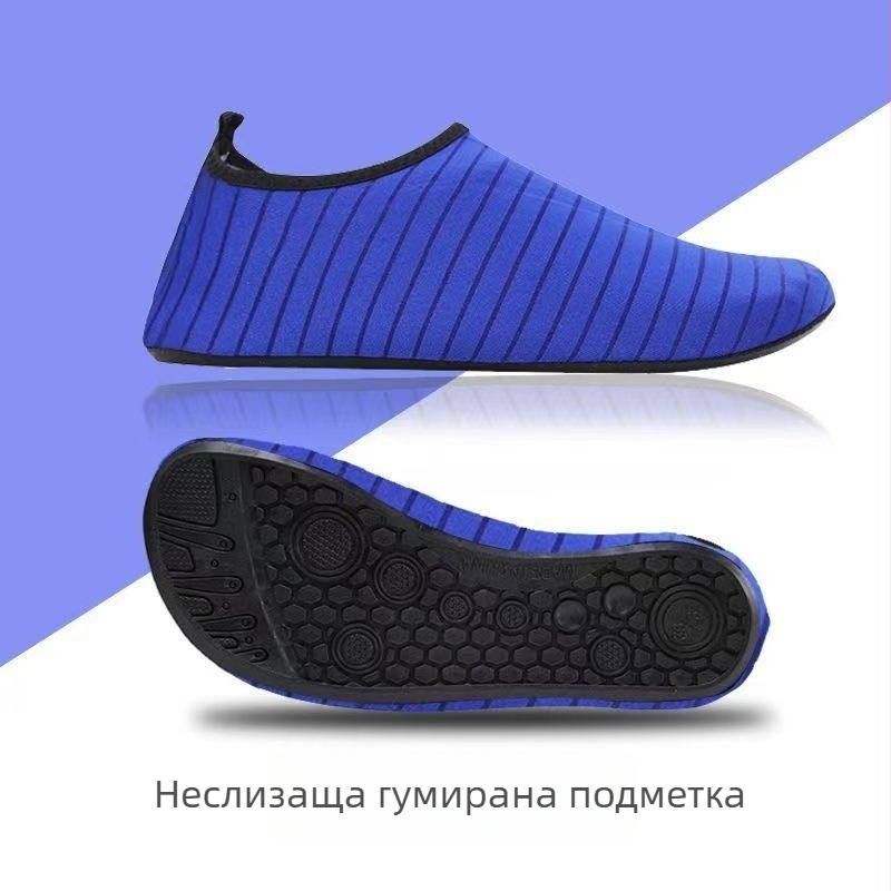 Обувки за вътрешен фитнес – мека подметка, леки, антихлъзгави, райе дизайн, за танци (Подметка: естествен каучук; Горна част: памук; Вътрешен материал: памук; Височина на глезена: нисък; Шаблон: райета)